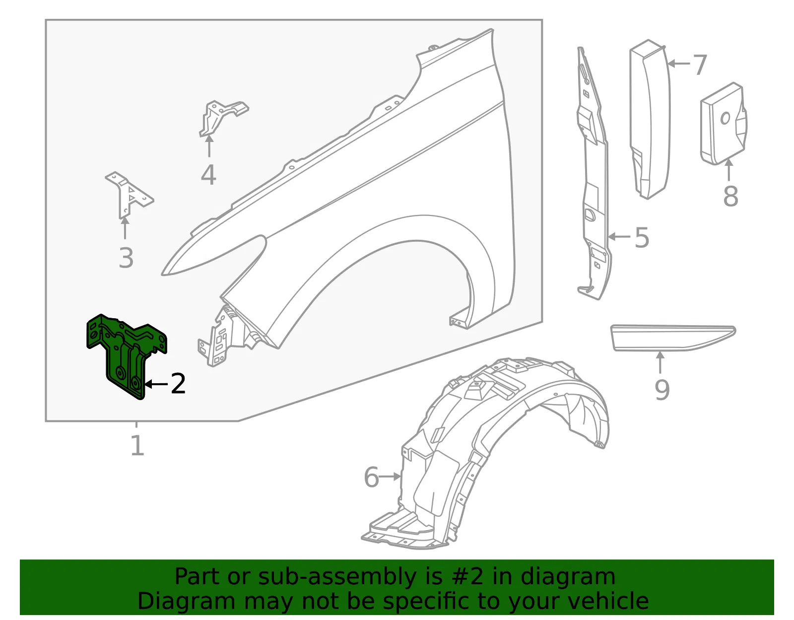 Fender Bracket - Ford (SL1Z-16A142-A) - view 2