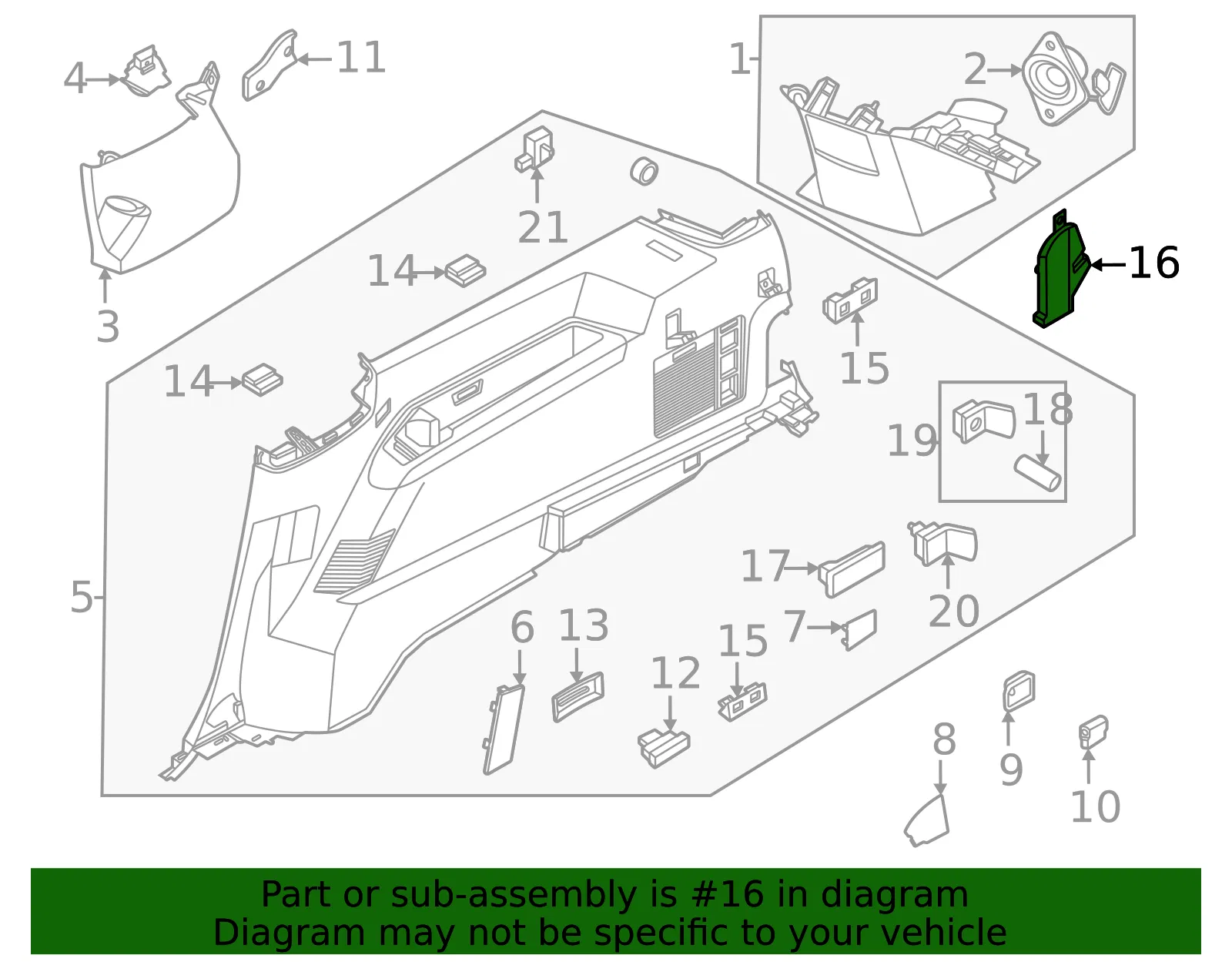 Interior Quarter Panel Trim Panel Insert - Ford (SL1Z-4060220-AA) - view 3