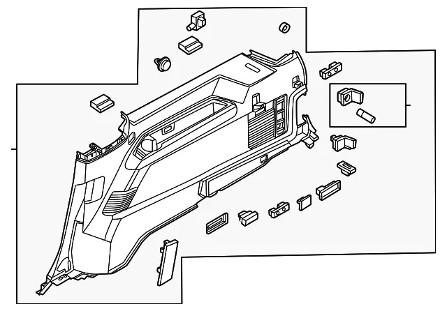 Interior Quarter Panel Trim Panel - Ford (SL1Z-7831112-BA)