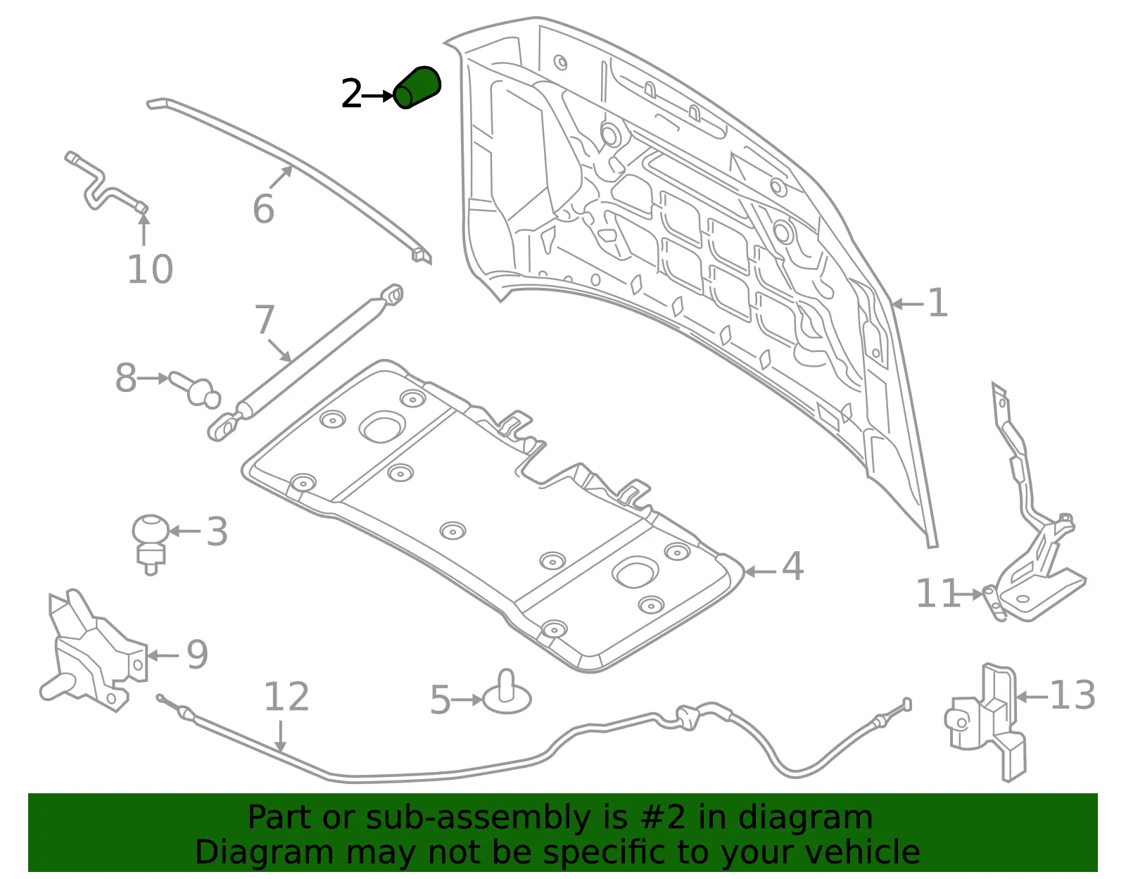Hood Stop Buffer - Ford (SL7Z-16758-A) - view 2
