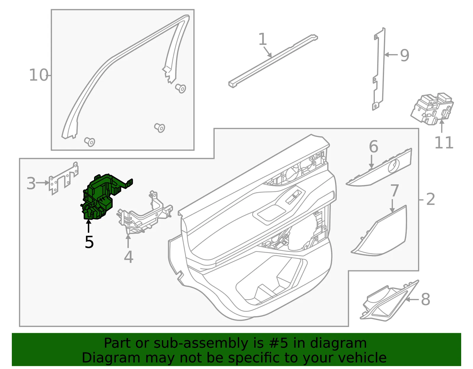 Interior Door Pull Handle - Ford (SL7Z-78266A24-BB) - view 3