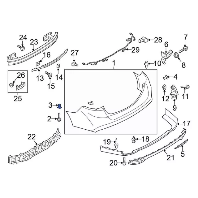 Bumper Bracket Nut - Ford (W520721S300) - view 4