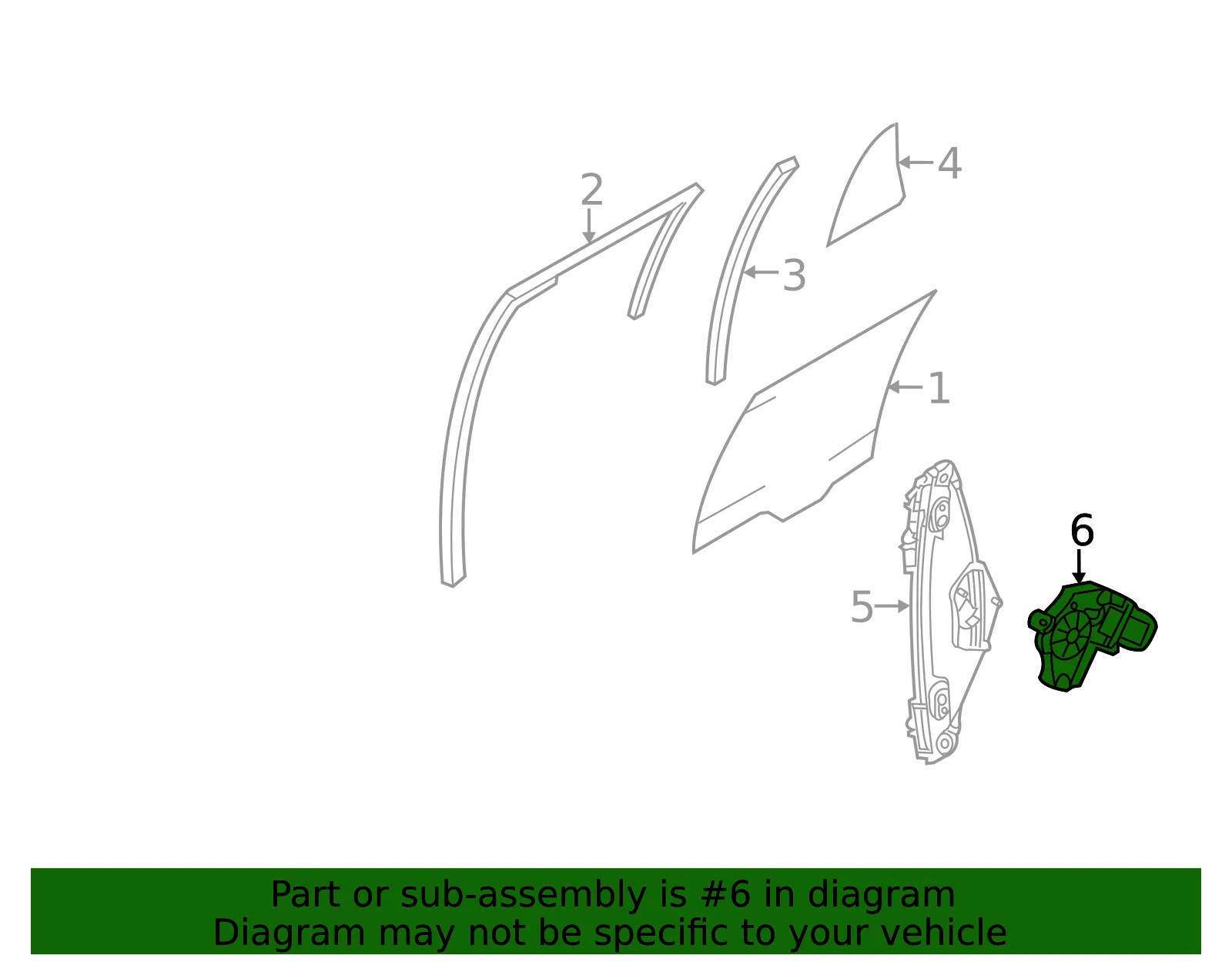 Motor Assembly Window Operating - Ford (WLM-379) - view 4