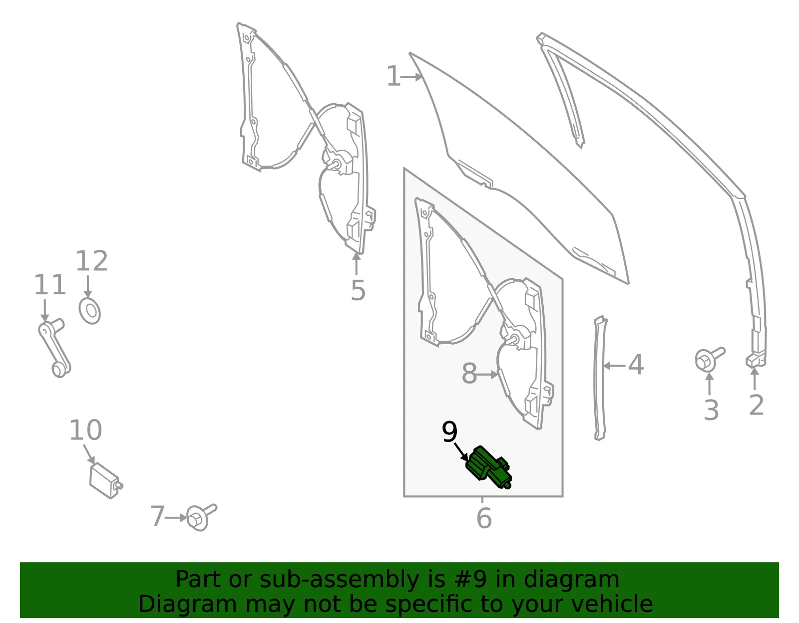 Motor Assembly Window Operating - Ford (WLM-382) - view 3
