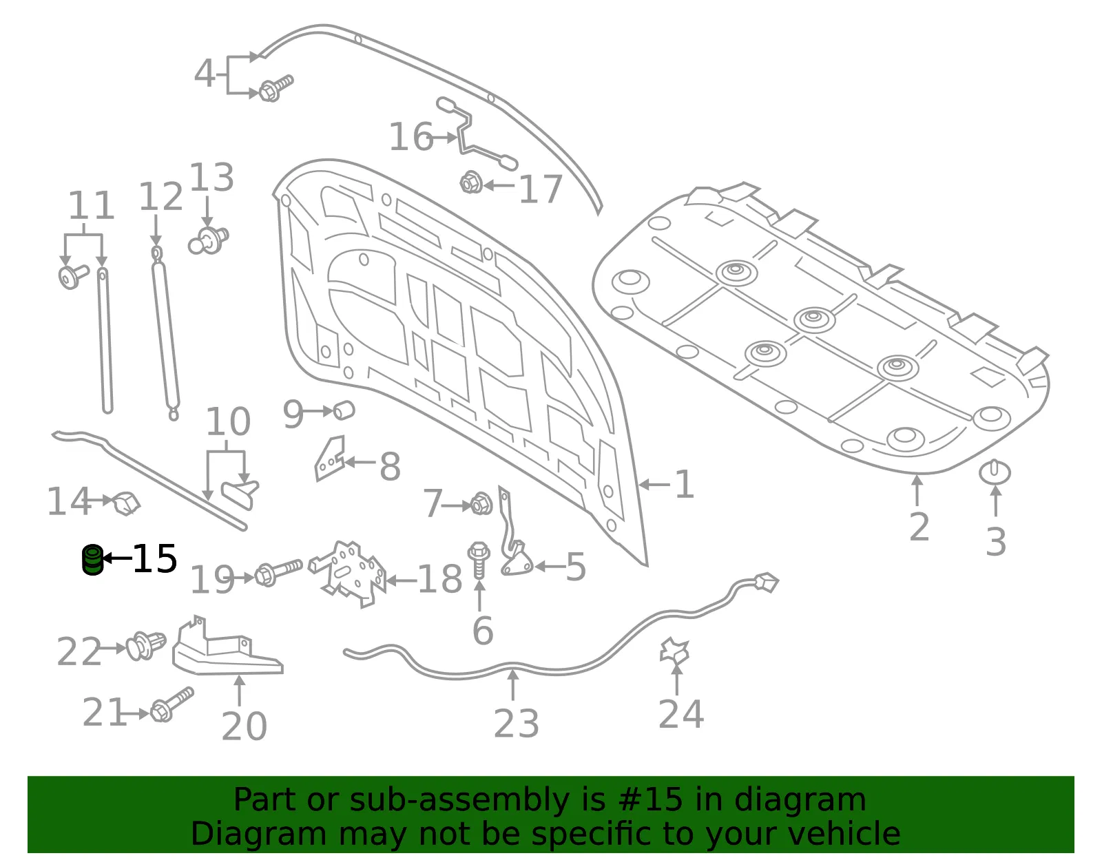 Hood Stop Buffer - Ford (ab3z16758d) - view 5