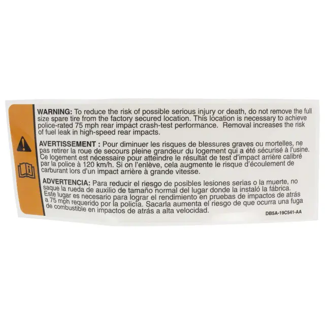 Warning Label - Ford (bb5z19c541a) - view 6