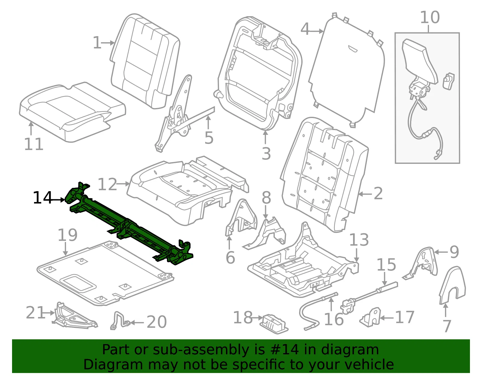 Seat Hinge - Ford (bb5z78613b90b) - view 5