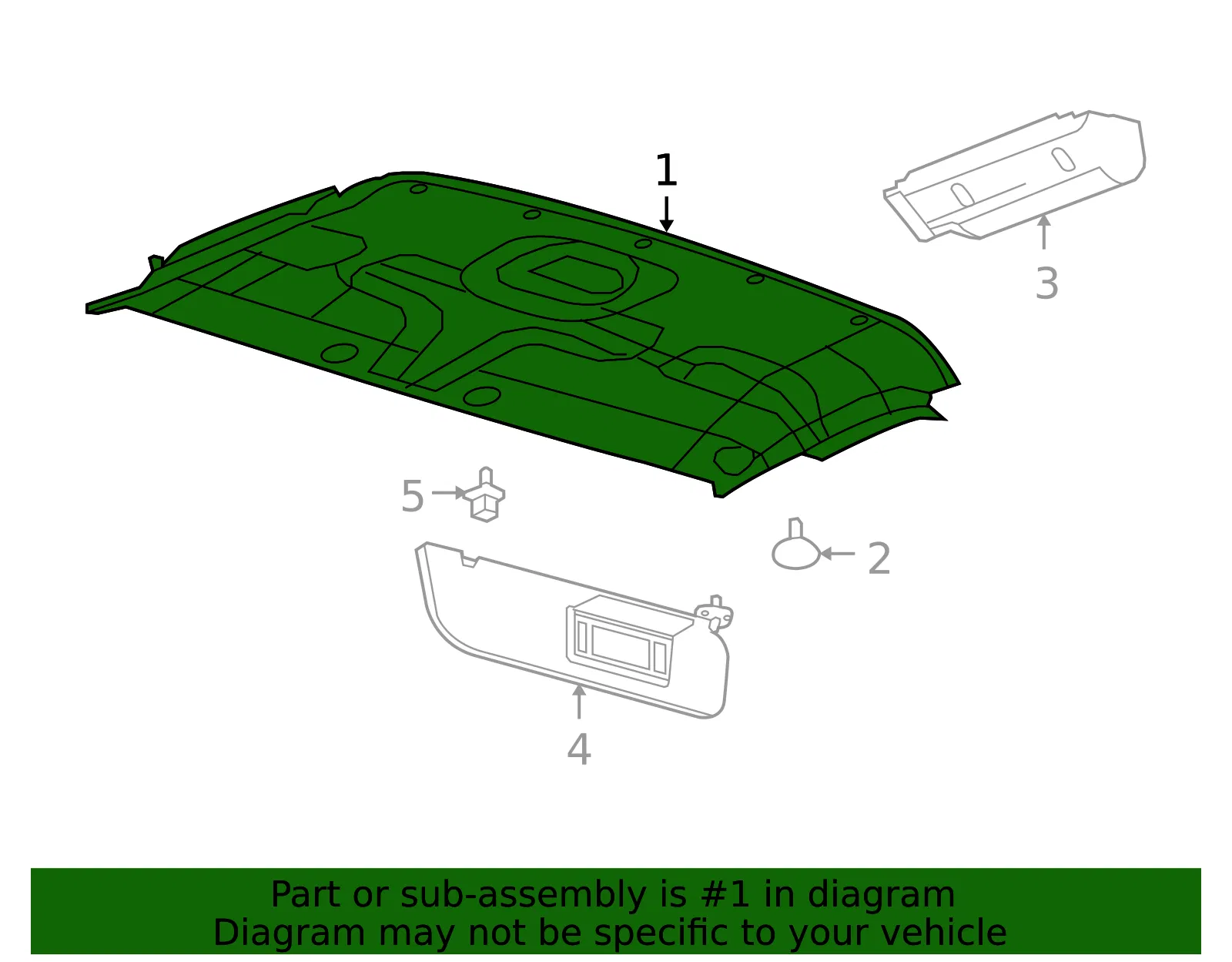 Front Headliner - Ford (bc2z1551940aa) - view 3