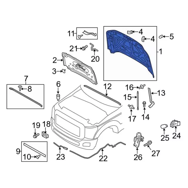 Hood Panel - Ford (bc3z16612b) - view 2
