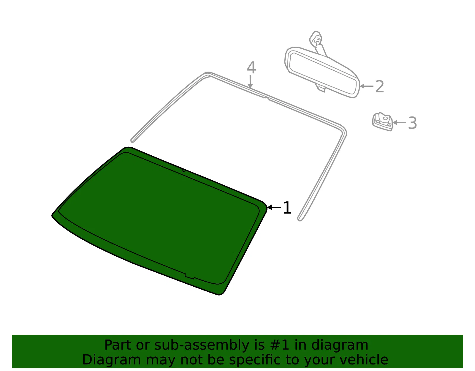 Windshield - Ford (bc3z2503100b) - view 4