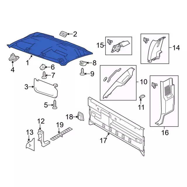 Headliner - Ford (bc3z2551944af) - view 6