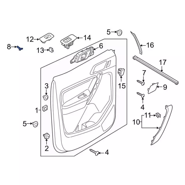 Handle, Inside Nut - Ford (be8z00811a) - view 8