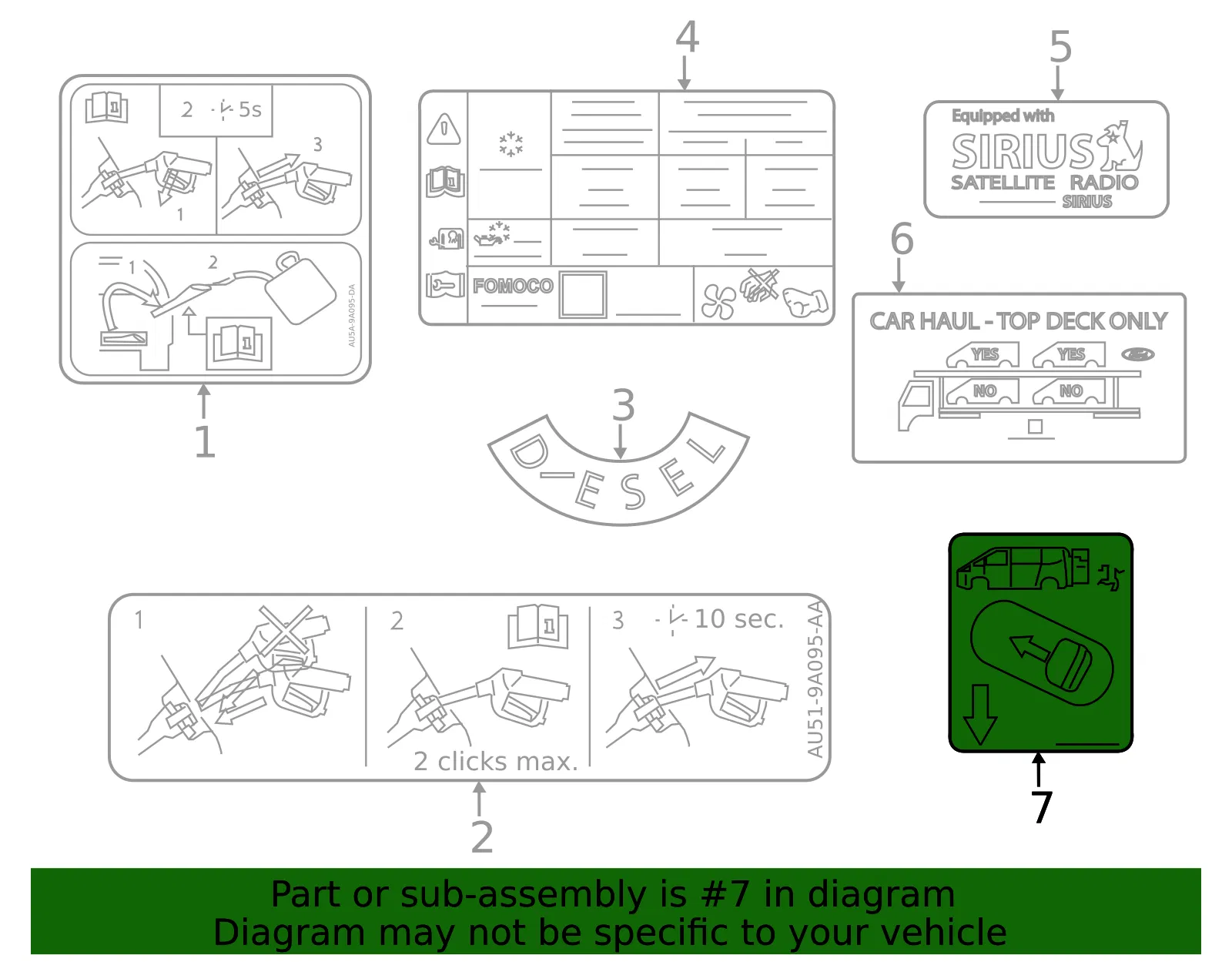 Engine Decal - Ford (bk2z99219a60a) - view 3