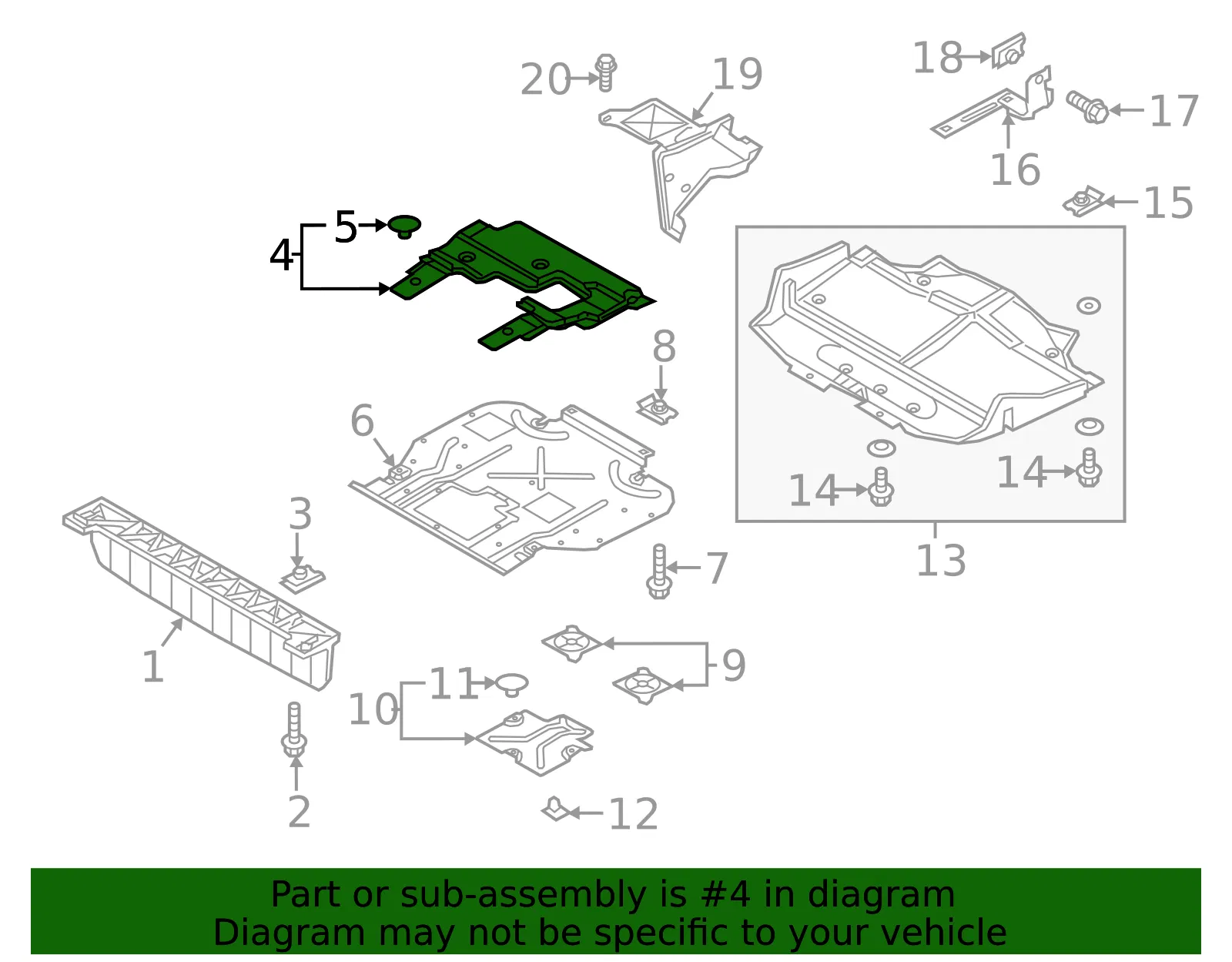 Radiator Support Splash Shield - Ford (bl3z5d032b) - view 3