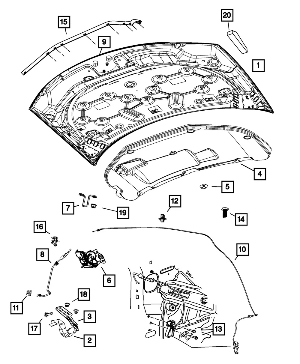 Hood Latch Striker - Mopar (cba0f450)