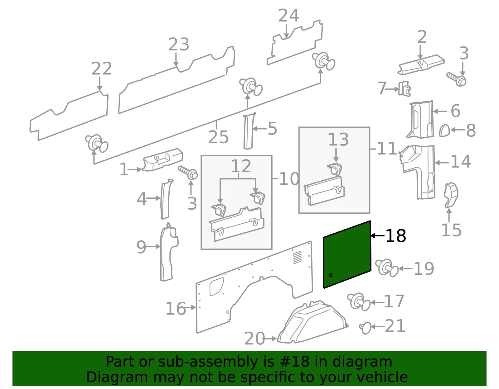 Interior Quarter Panel Trim Panel - Ford (ck4z6131012db) - view 2