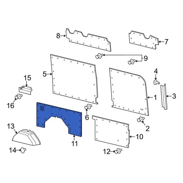 Interior Quarter Panel Trim Panel - Ford (ck4z6131013k) - view 11