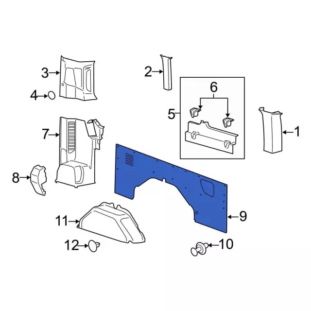 Interior Quarter Panel Trim Panel - Ford (ck4z6131013k) - view 4
