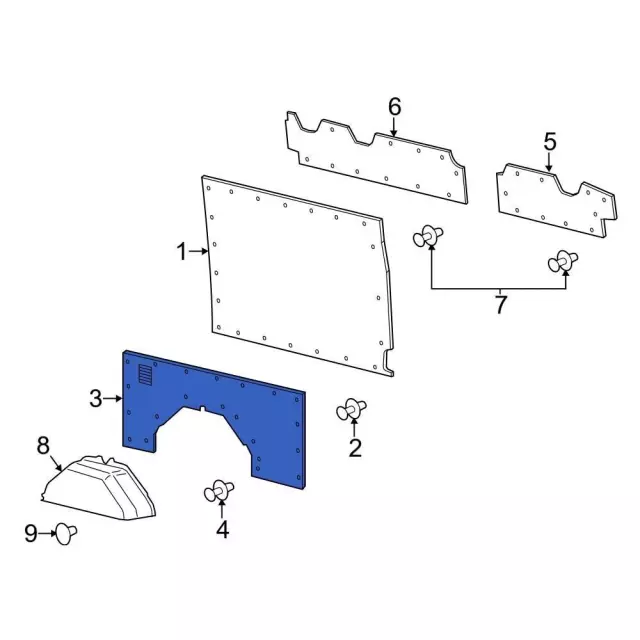 Interior Quarter Panel Trim Panel - Ford (ck4z6131013k) - view 5