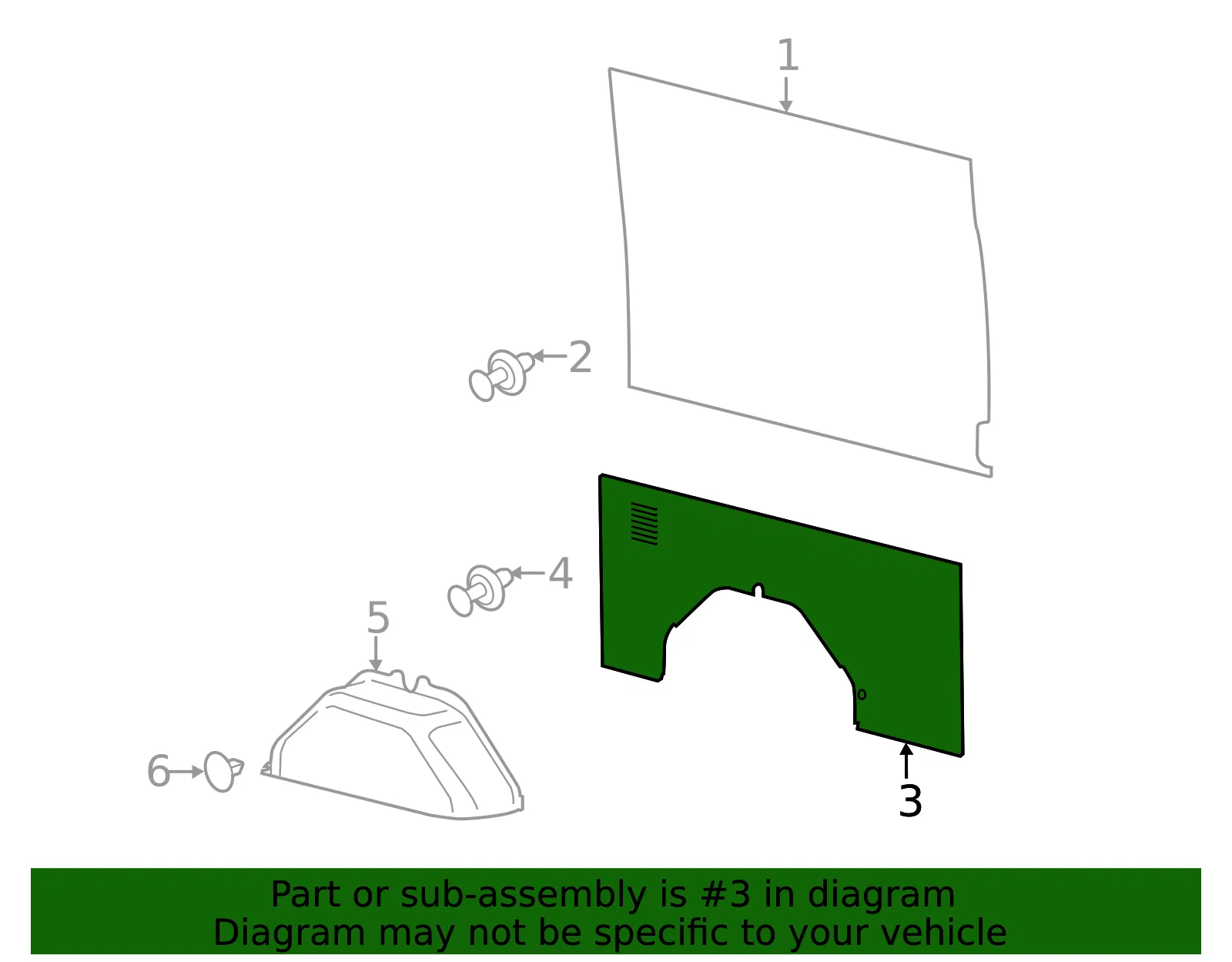 Interior Quarter Panel Trim Panel - Ford (ck4z6131013m) - view 3