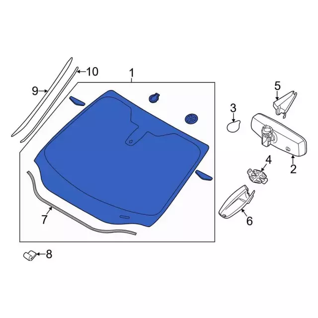 Windshield - Ford (cp9z5803100d) - view 2