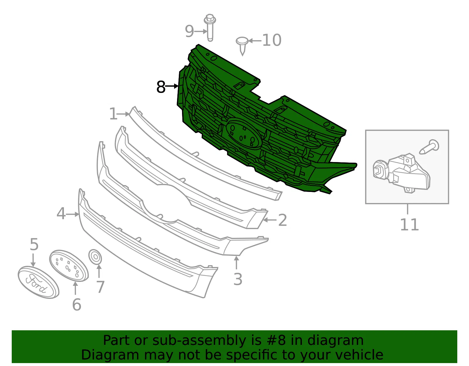Grille Assembly - Ford (ct4z8a284ba) - view 6