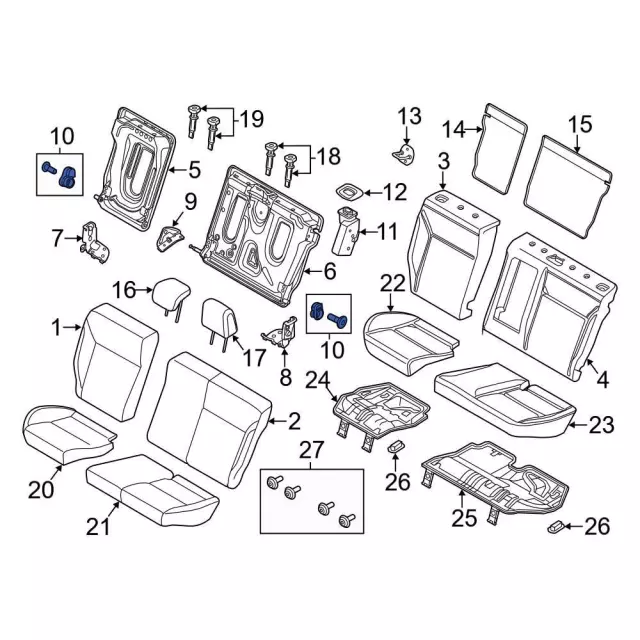 Hinge Support - Ford (cv6z58613b48a) - view 12