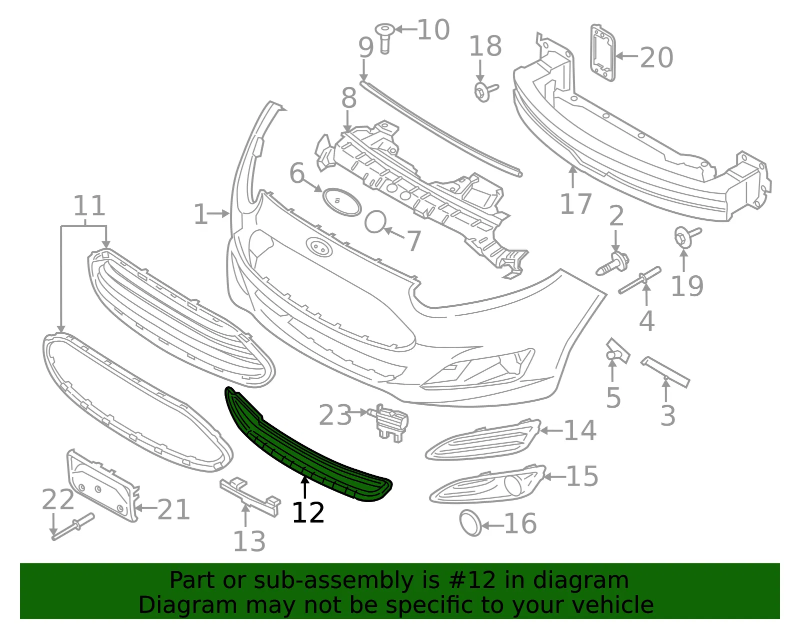 Lower Grille - Ford (d2bz17k945bc) - view 6