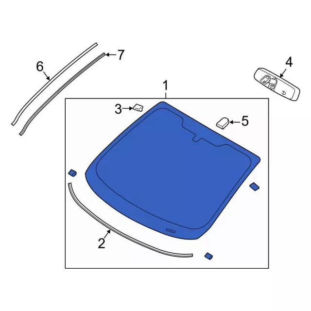 Windshield - Ford (d2bz5403100f) - view 6