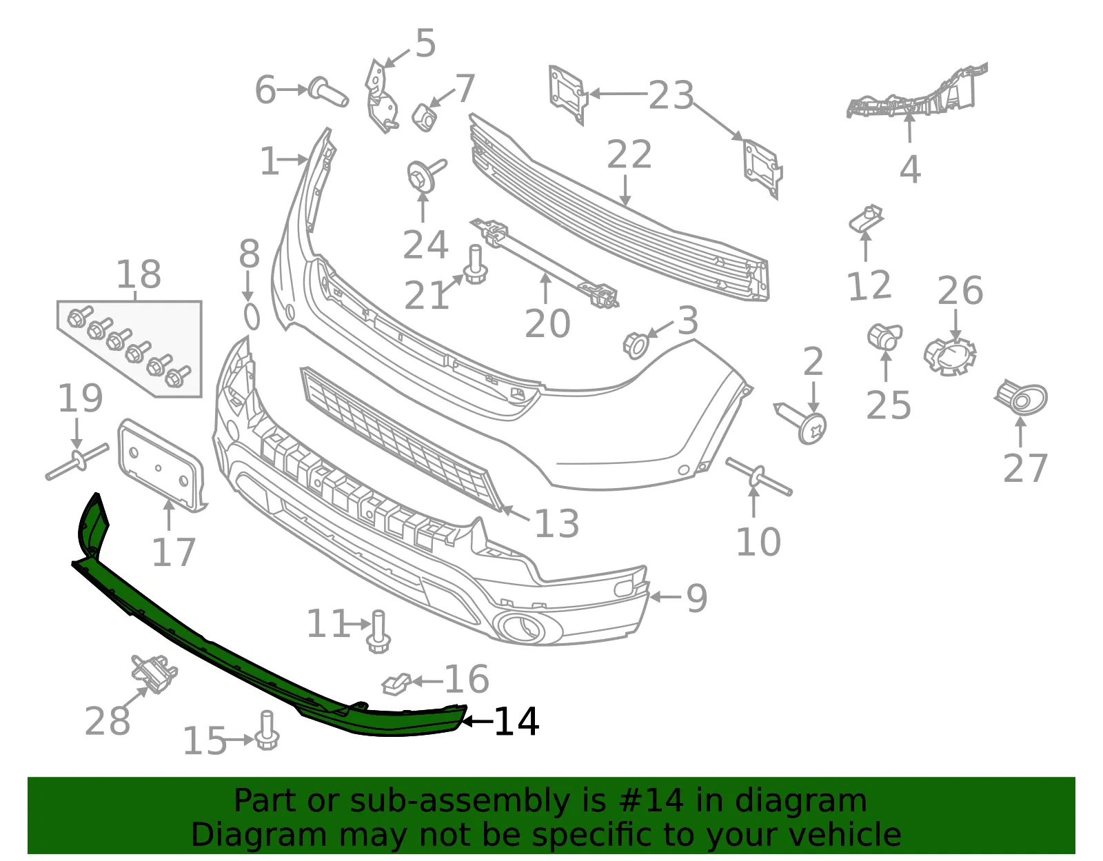 Valance Panel - Ford (db5z17626ba) - view 7