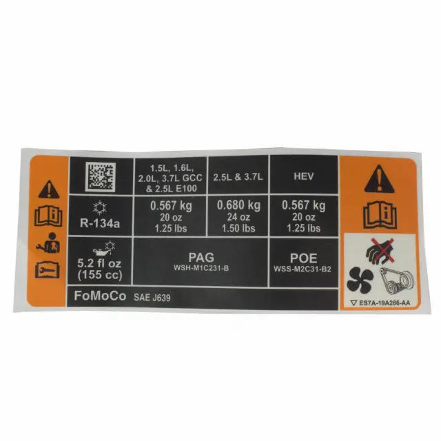 Engine Decal - Ford (dg9z1503050a)