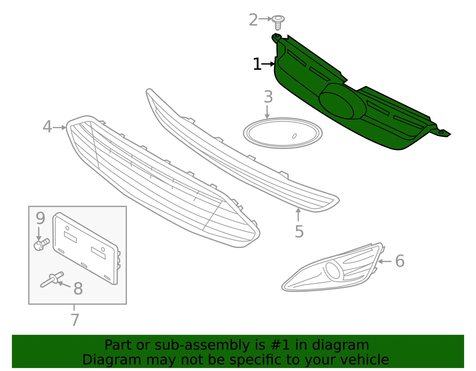 Upper Grille - Ford (dm5z8a284aa) - view 4