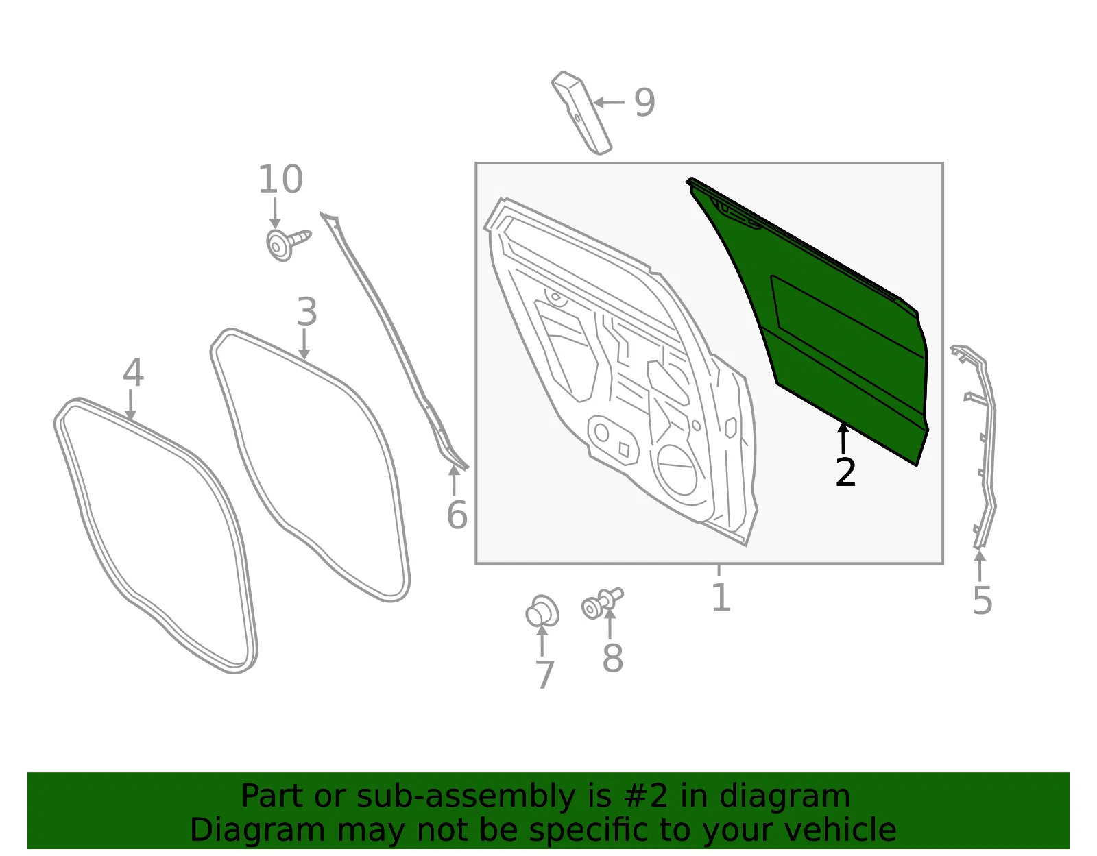 Panel Assembly Door Outer - Ford (dp5z5424701a) - view 5