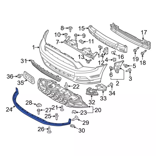 Valance Panel - Ford (dr3z17d957aa) - view 2