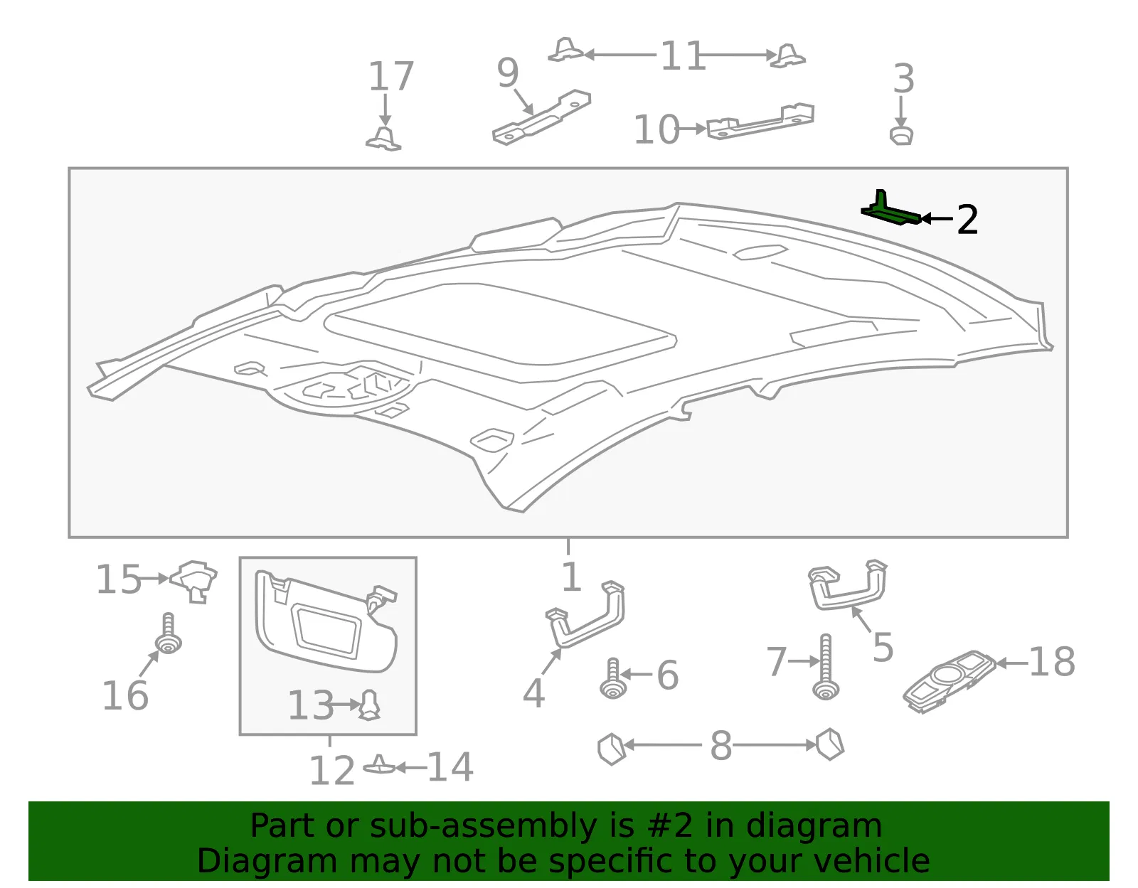 Headliner Retainer - Ford (ds7z00817a) - view 6