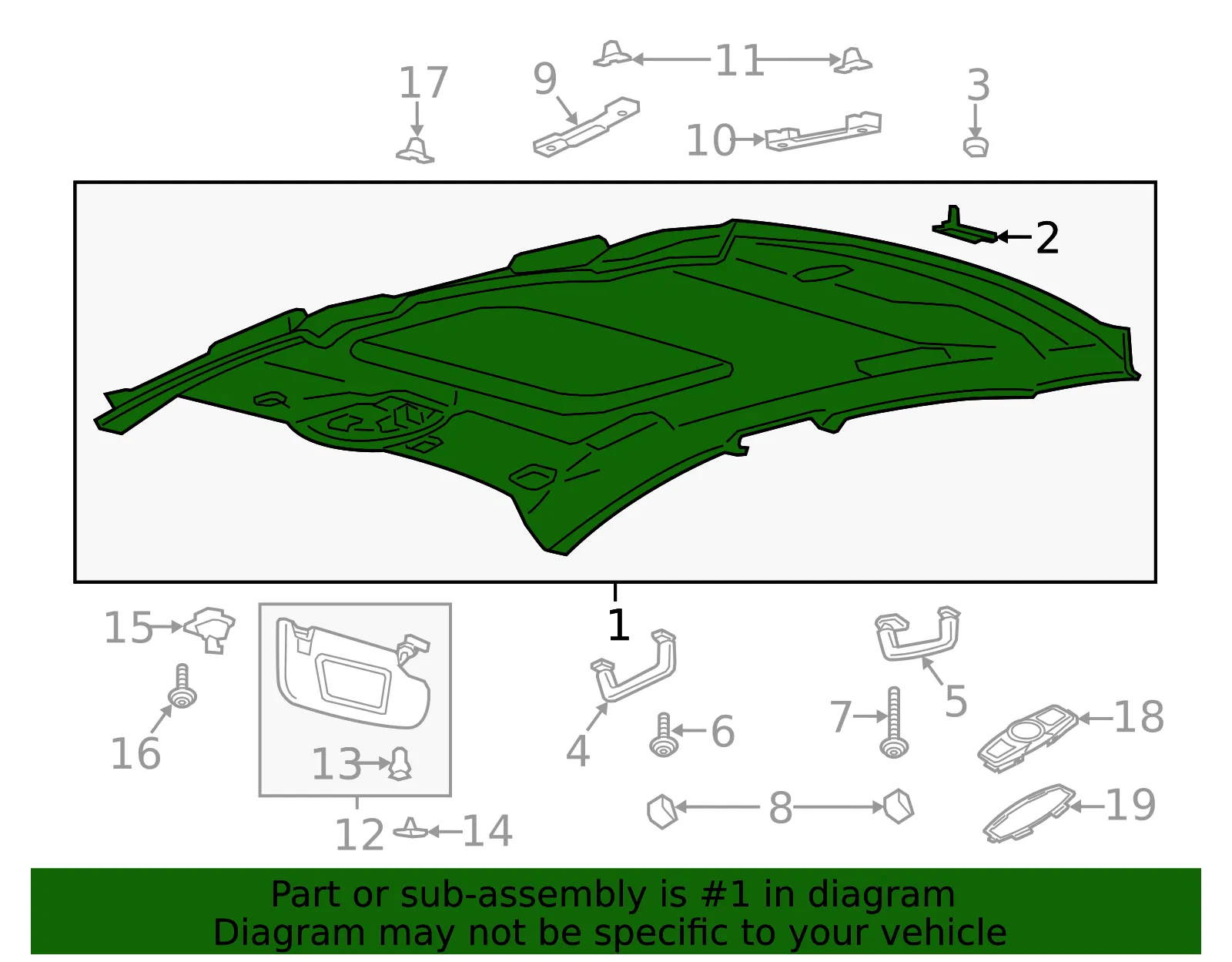 Headliner - Ford (ds7z5451916bd) - view 4