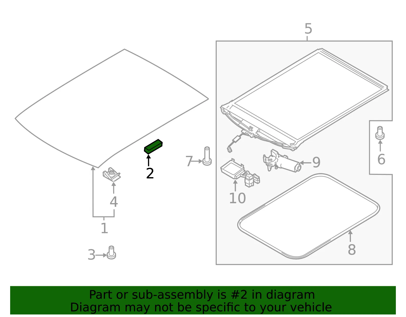 Roof Panel Glass Spacer - Ford (dt1z5829760b) - view 6