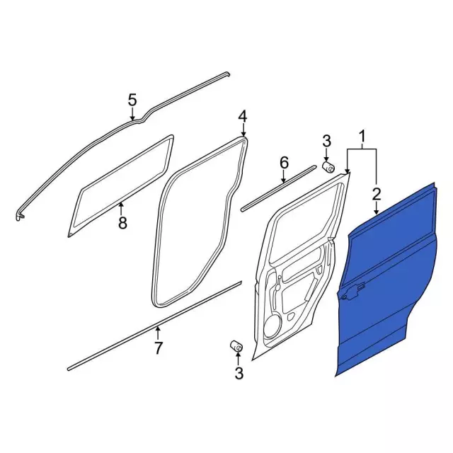 Sliding Door Trim Panel - Ford (dt1z61257k14aj) - view 2