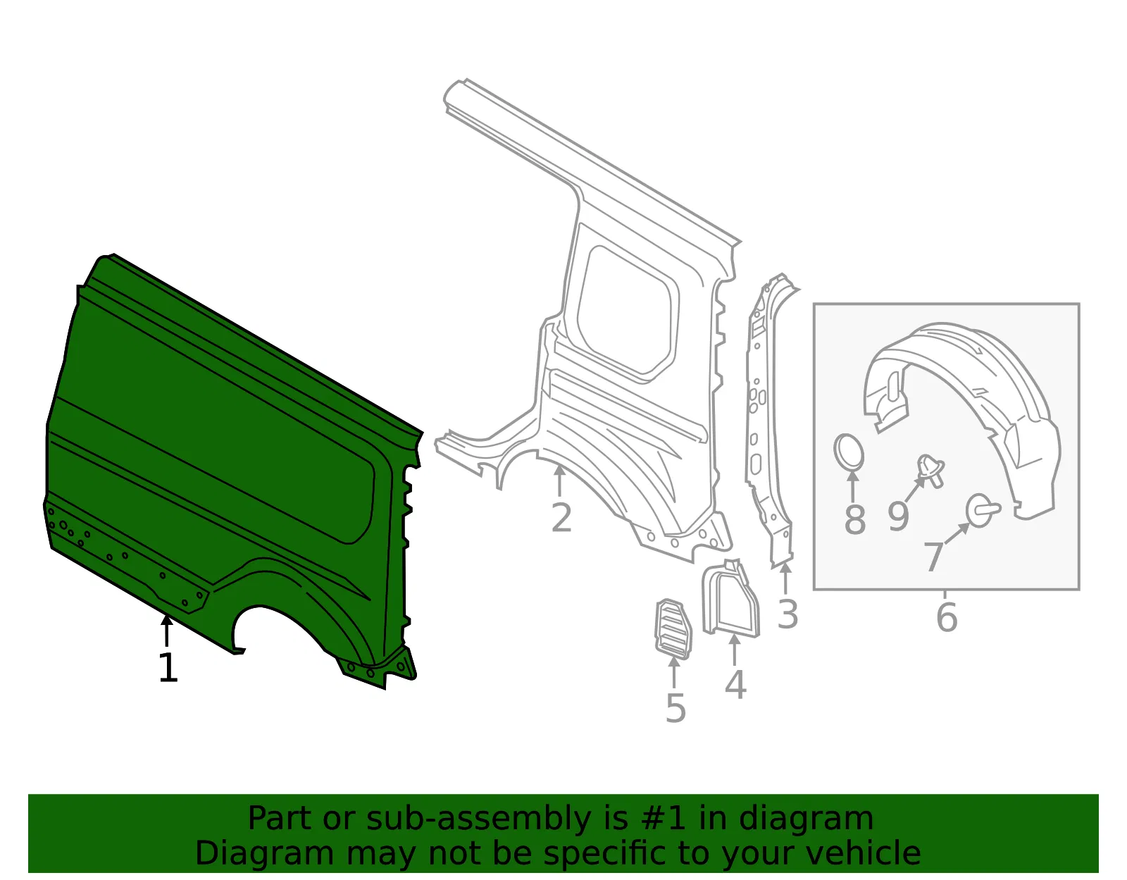 Quarter Panel - Ford (dt1z61278a97l) - view 2