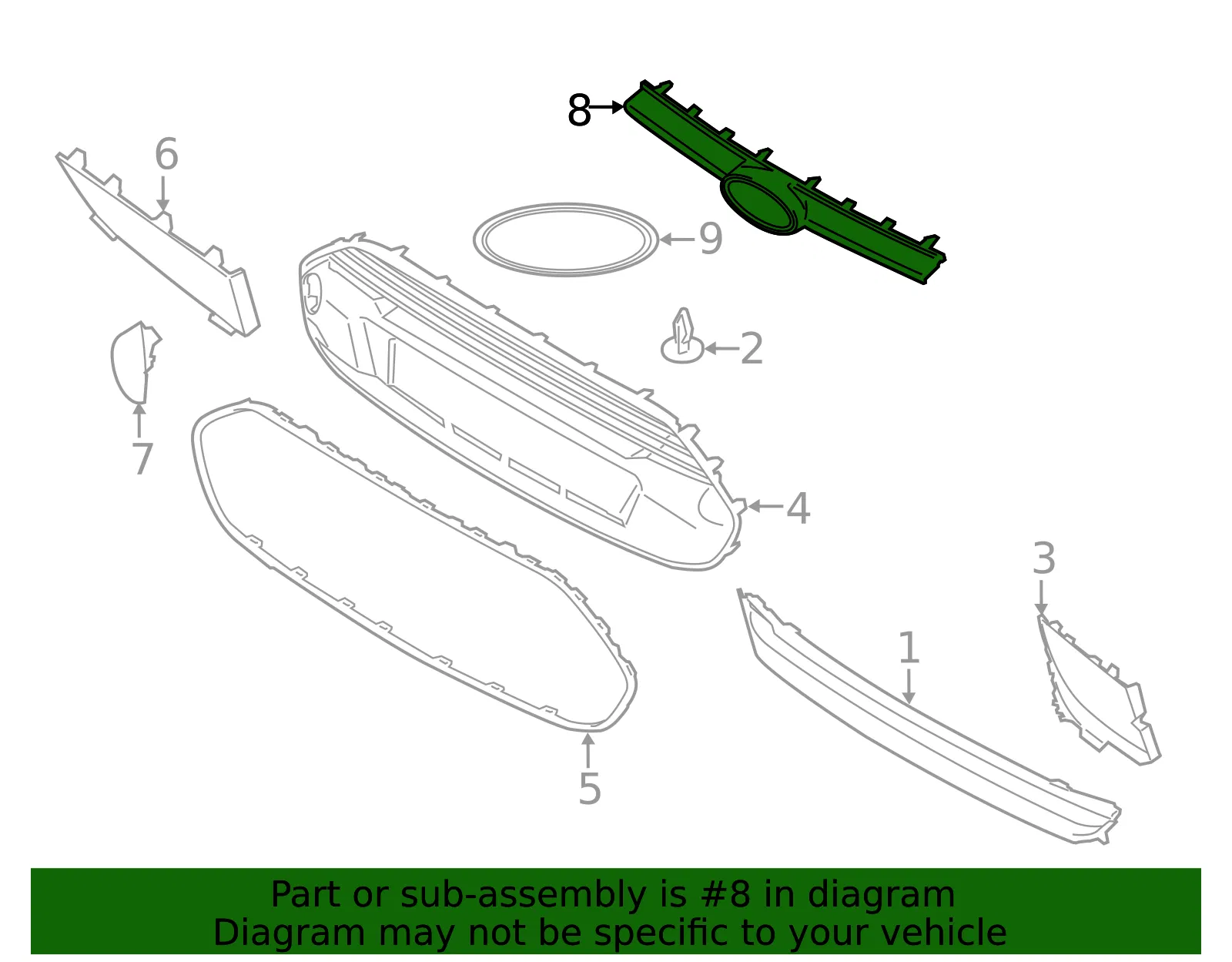 Upper Grille - Ford (dt1z8200e) - view 7