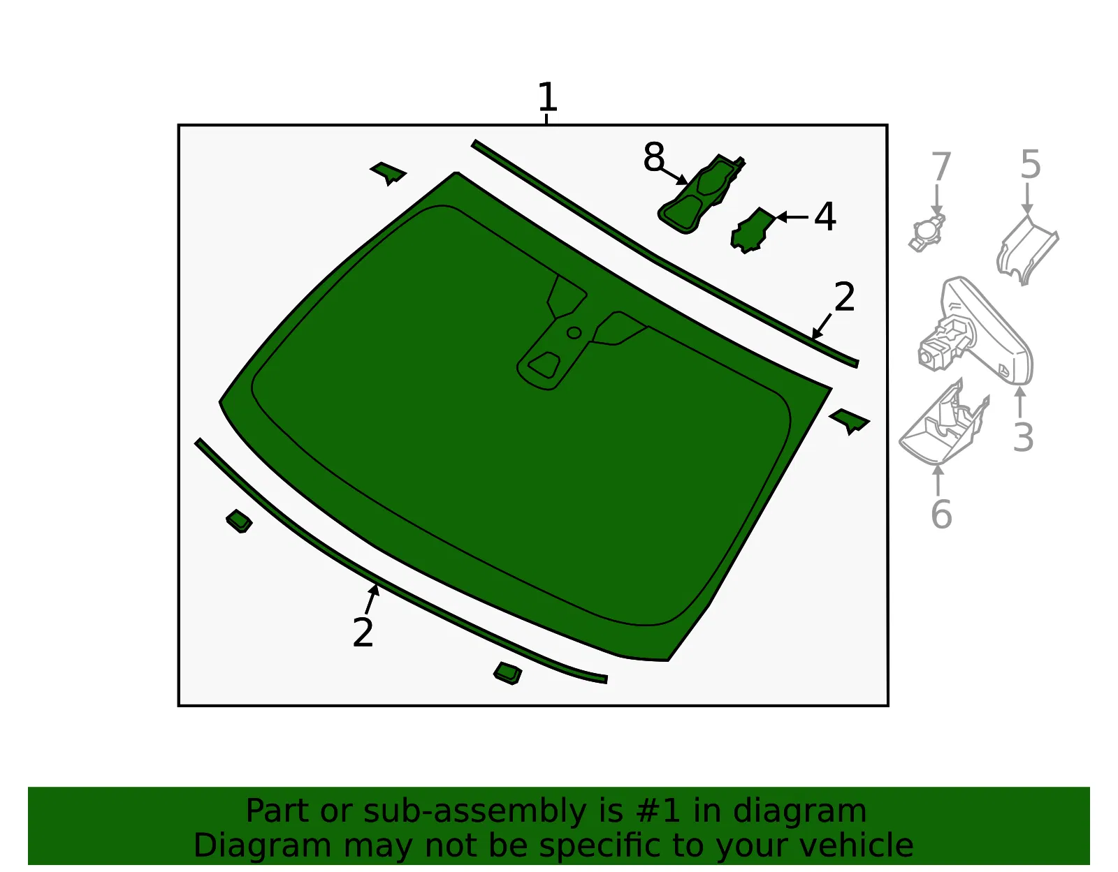 Glass Windscreen - Ford (ee9z7403100a) - view 3