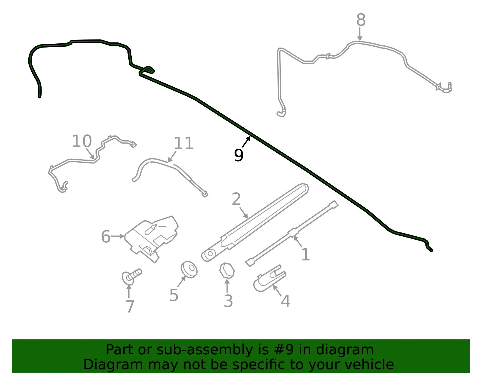 Hose Windshield Washer - Ford (ej7z17a605a) - view 5