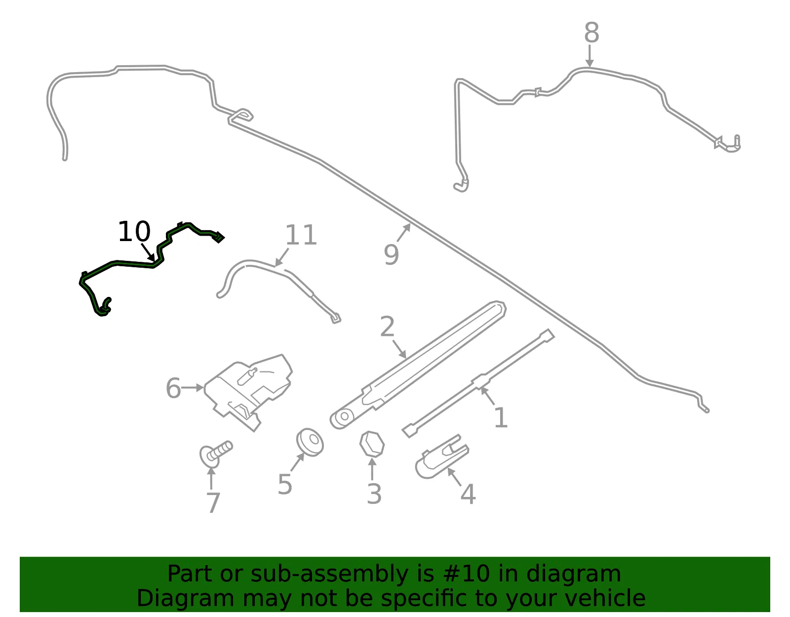 Hose Windshield Washer - Ford (ej7z17a605b) - view 5