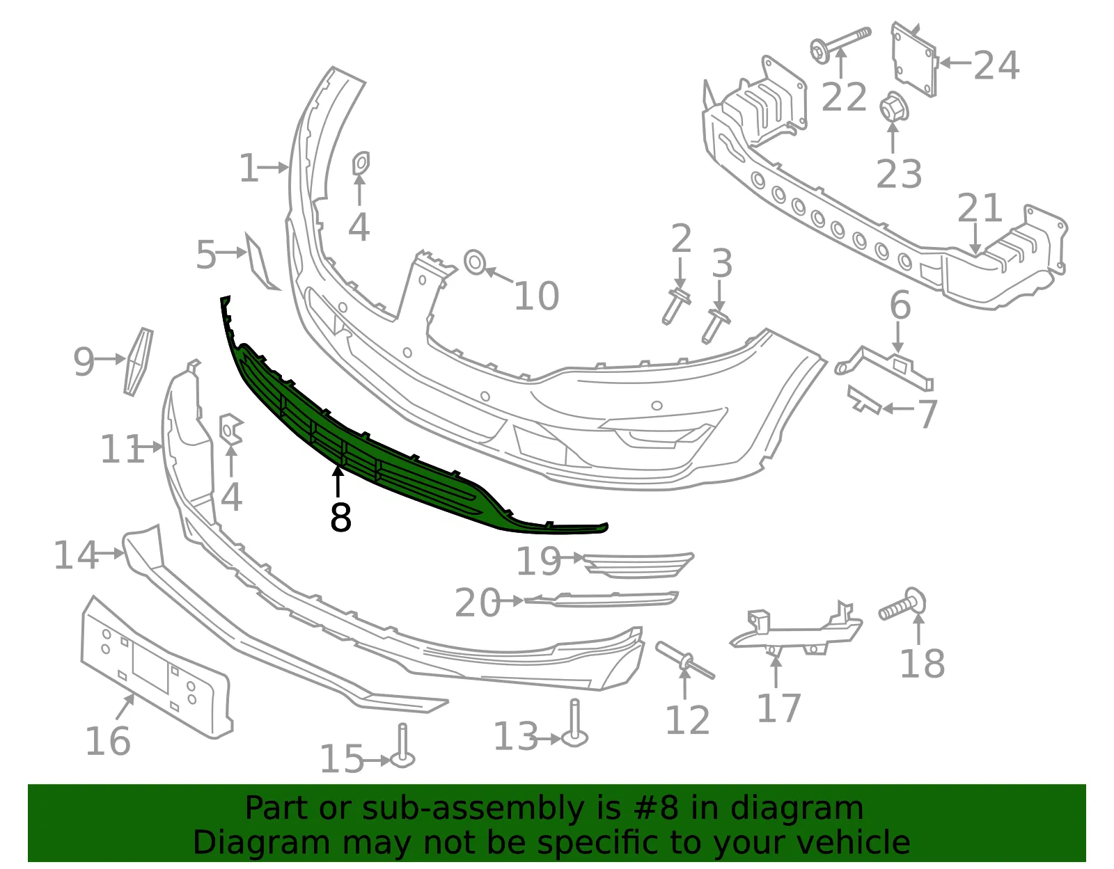 Grille Bumper - Ford (ej7z17k945aa) - view 6