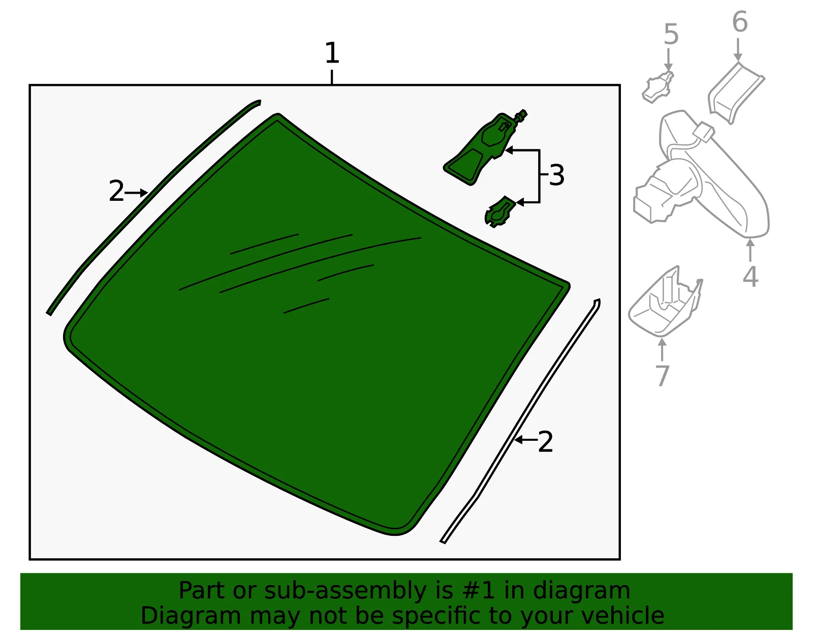 Glass Windscreen - Ford (ej7z7803100a) - view 3
