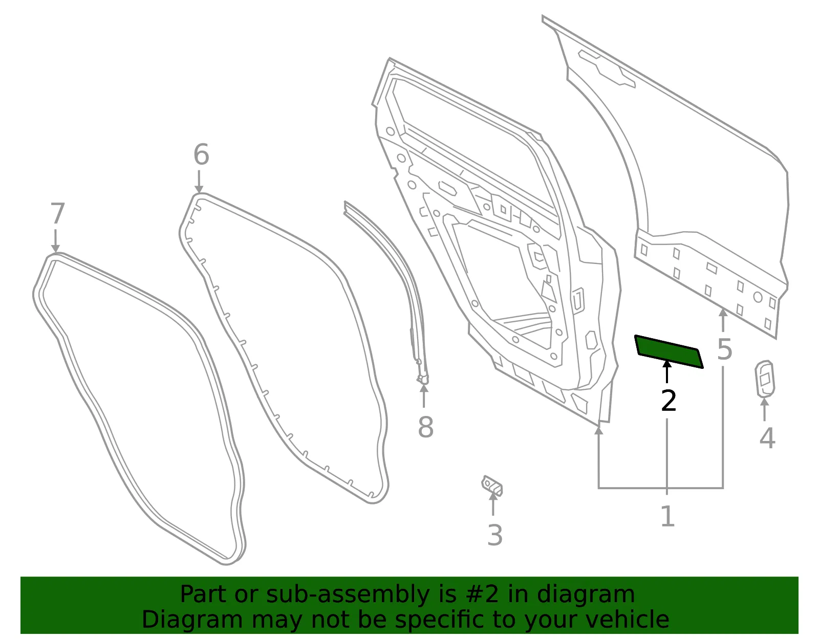 Door Shell Insulator - Ford (ej7z78203a16a) - view 3