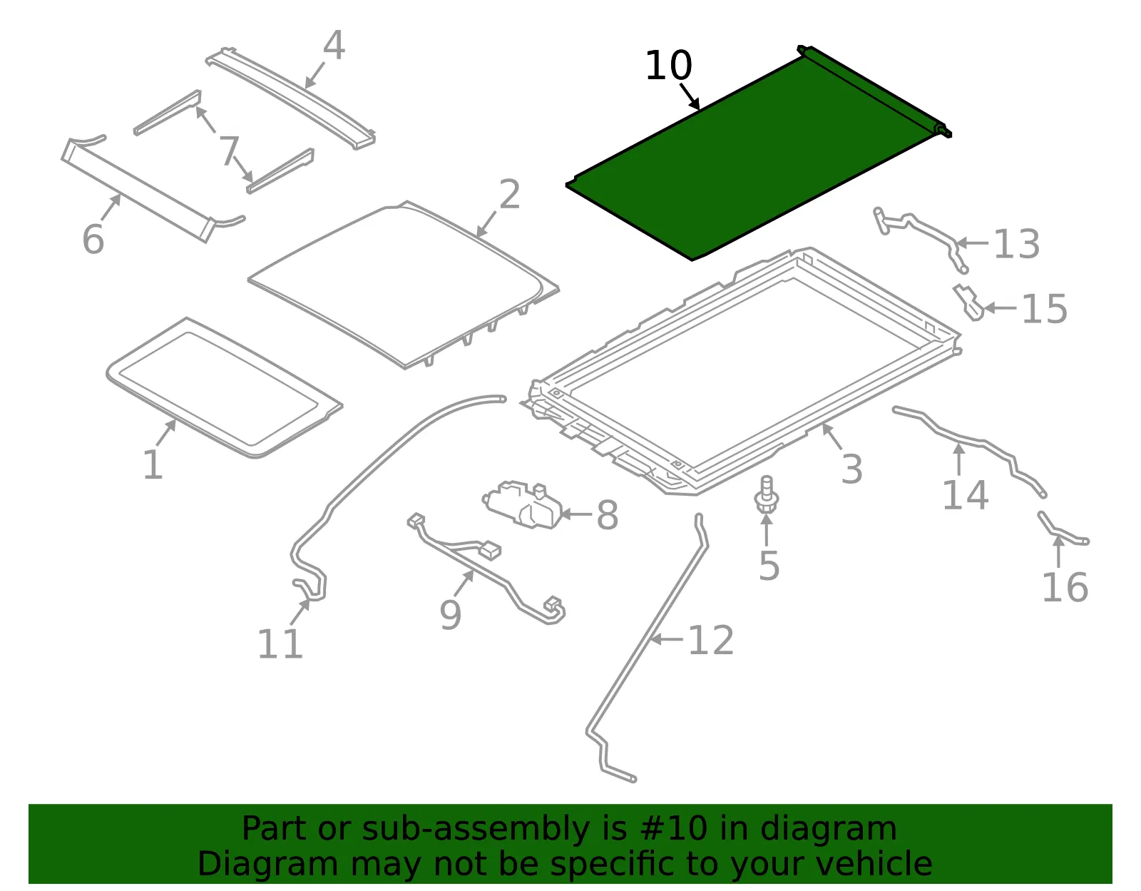 Panel Assembly Sliding Roof Sunsh - Ford (ej7z78519a02bc) - view 3