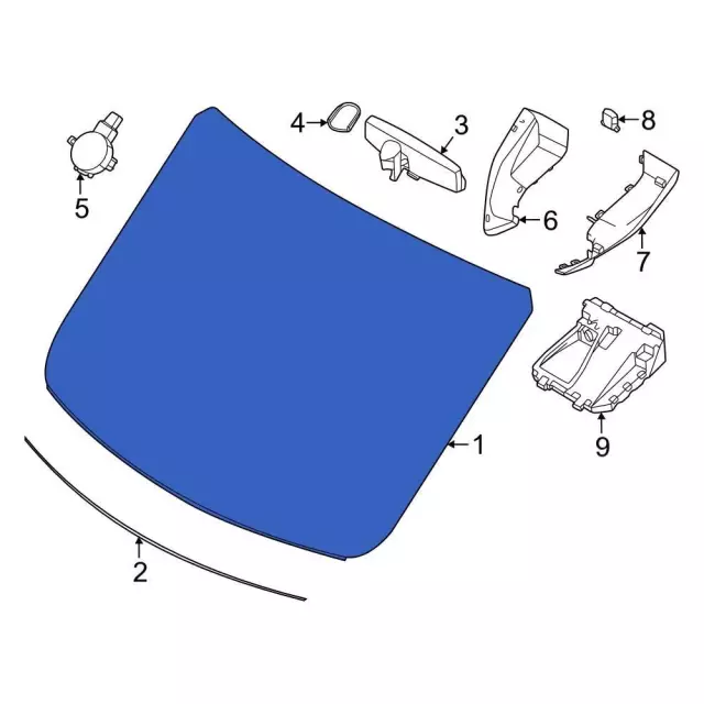 Windshield - Ford (ek4z5403100a) - view 2