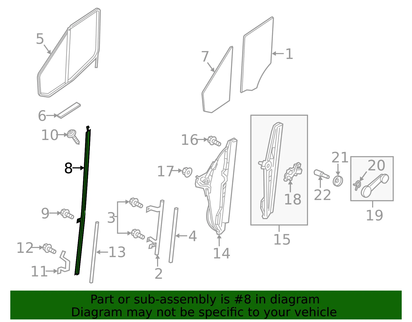 Window Regulator Guide - Ford (ek4z6122296a) - view 2