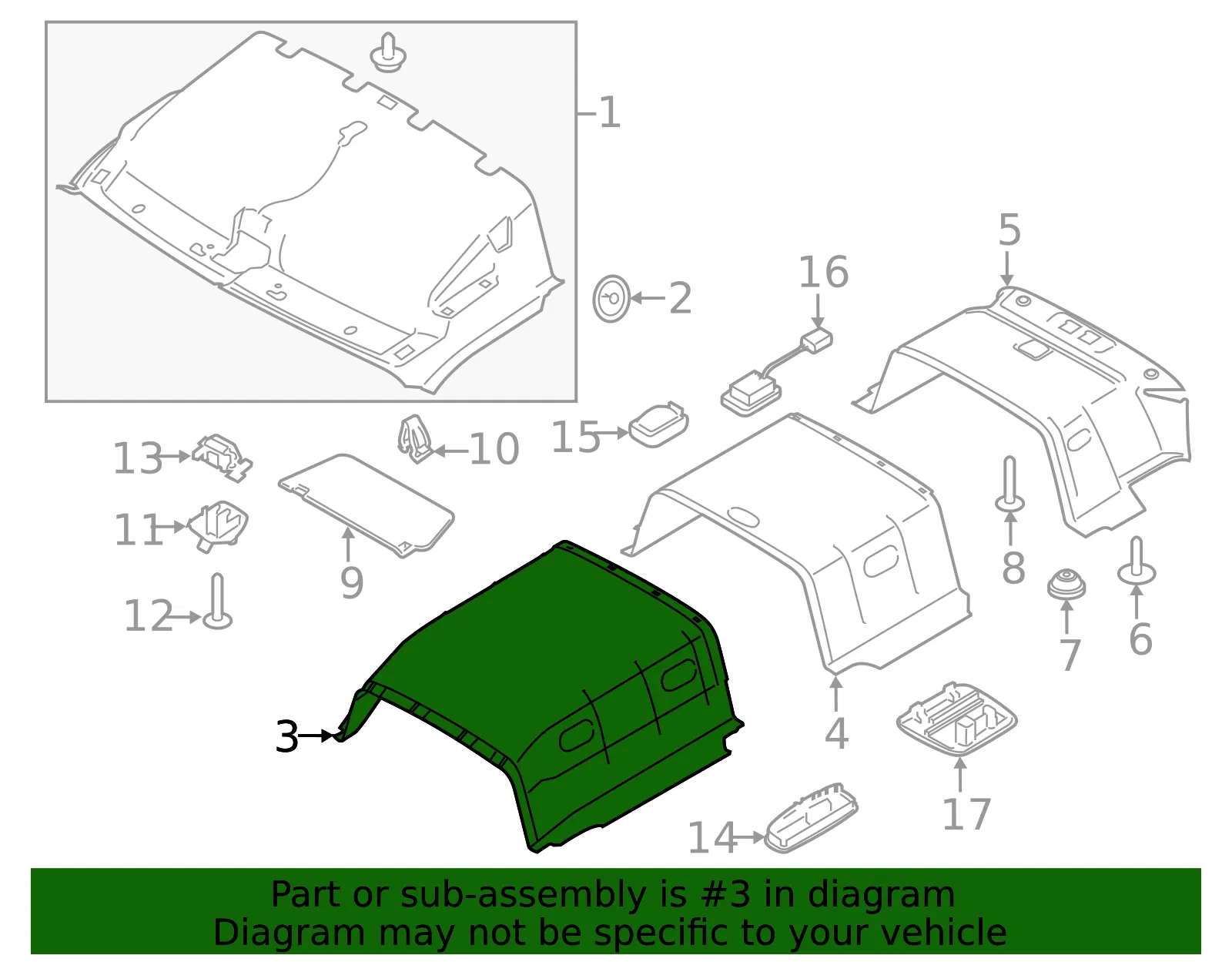 Headliner - Ford (ek4z6151916ef) - view 2